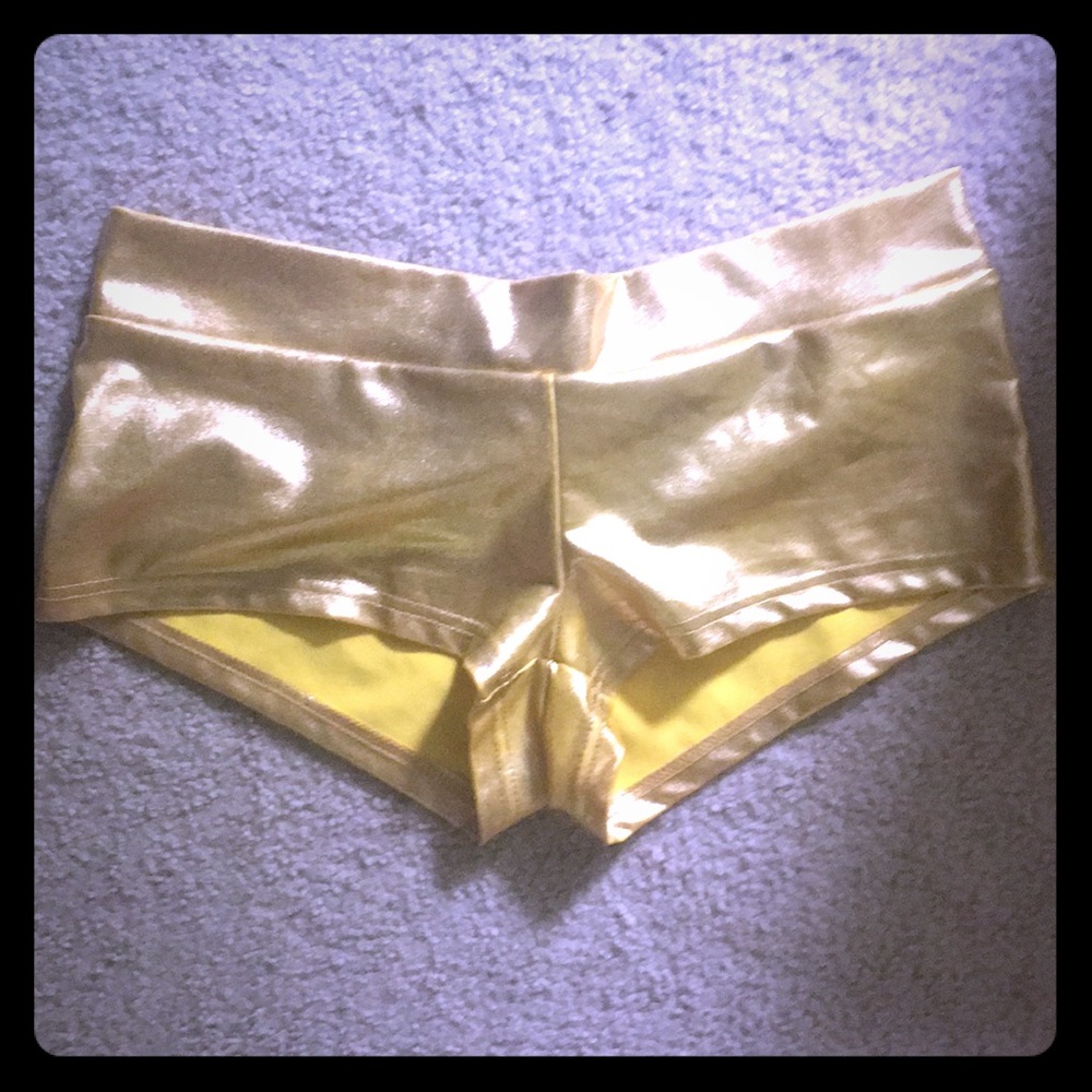 Metallic gold booty shorts!